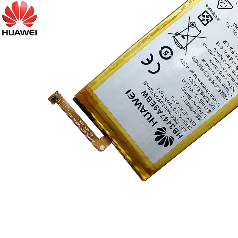 100% Оригинальный аккумулятор 2600 мА/ч HB3447A9EBW батареи Huawei Ascend P8 GRA L09 UL00 CL00 TL00 TL10 UL10
