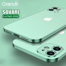 Orendil Classic Vierkant Frame Plating Case Voor Iphone 12 Mini Pro Max, soft Cover Clear Cover Case Voor Iphone 11 Pro Max