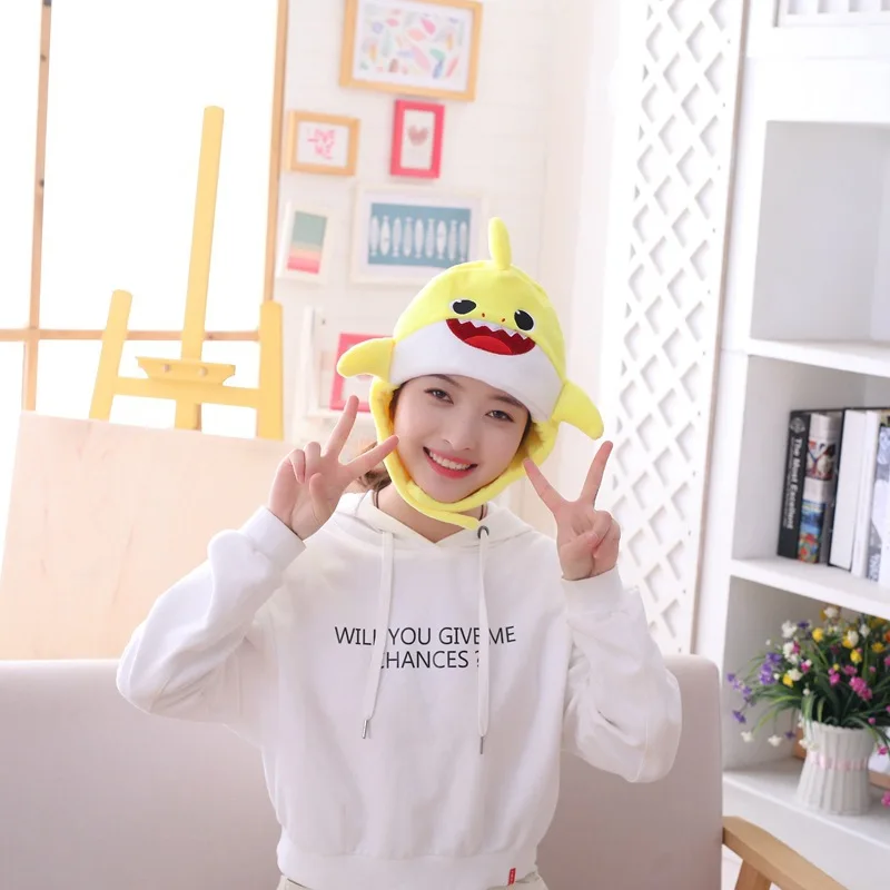 Halloween Funny Fish Hat Unisex Plush Party Hats Party Halloween Cosplay Costume Hat Cap for Adult Children Party Supplies Gift - Color: yellow
