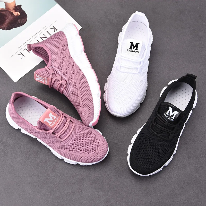 Flying Woven Sports Shoes Women 2021 New Running Shoes Cross-border Shoes Women Fashion Casual Shoes Women Flat Shoes