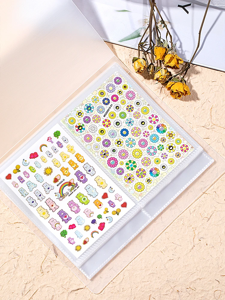 1pc 80 slots Nail Sticker Storage Book Decal Collecting Albums Matte Photo Album Nail Art Display Showing Book Container Tool