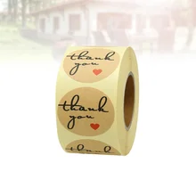 

1 Roll 500pcs Thank You Letters Cookie Bags Labels Round Adhesive Baking Packaging Envelope Gift Box Decoration Sticker Roll