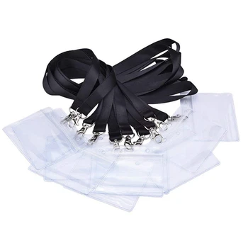 

Pack Of 10 Badge Holder Card Holder Badge Holder With Lanyard Lanyard For Business, Exhibition And Office