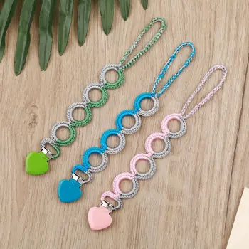 

Simple Crochet Pacifier Clip Baby Pacifier Chain for Newborn Teething Soother Chew Dummy Clips Hand Made