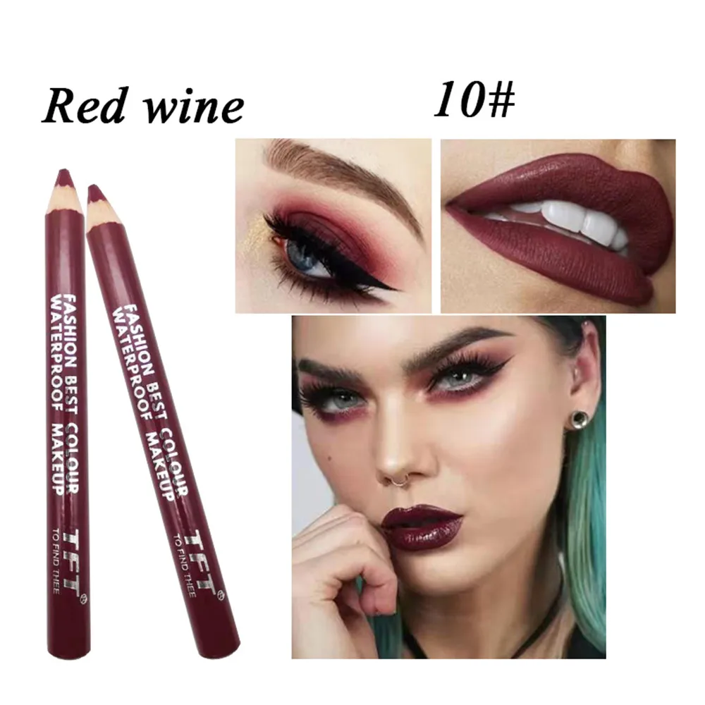 10 Red Wine 14cm 1 шт., двойной цвет, водонепроницаемый матовый блеск для губ, помада, стойкая помада для губ, карандаш, инструменты для макияжа, 4 цвета - Цвет: 10 Red Wine 14cm