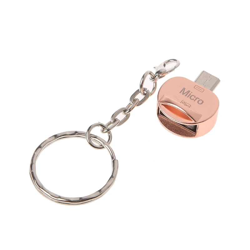 Металлический Micro USB Мужской к USB 2,0 A Женский OTG конвертер данных адаптер с брелоком