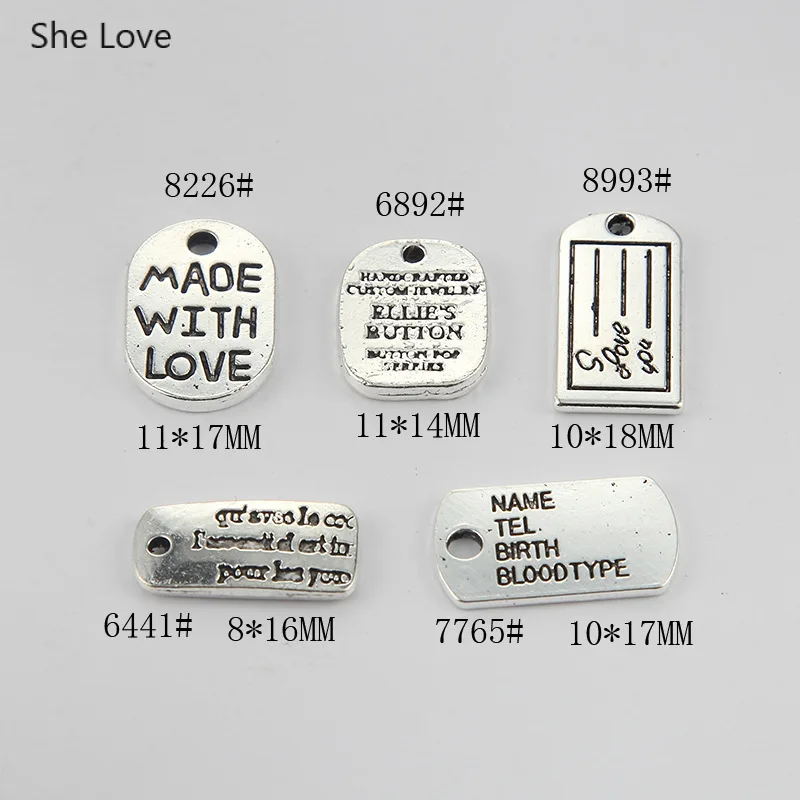 She Love, 50 шт., ручная работа, круглые прямоугольные металлические этикетки для одежды, сделанные с надписью Love, ярлыки для рукоделия