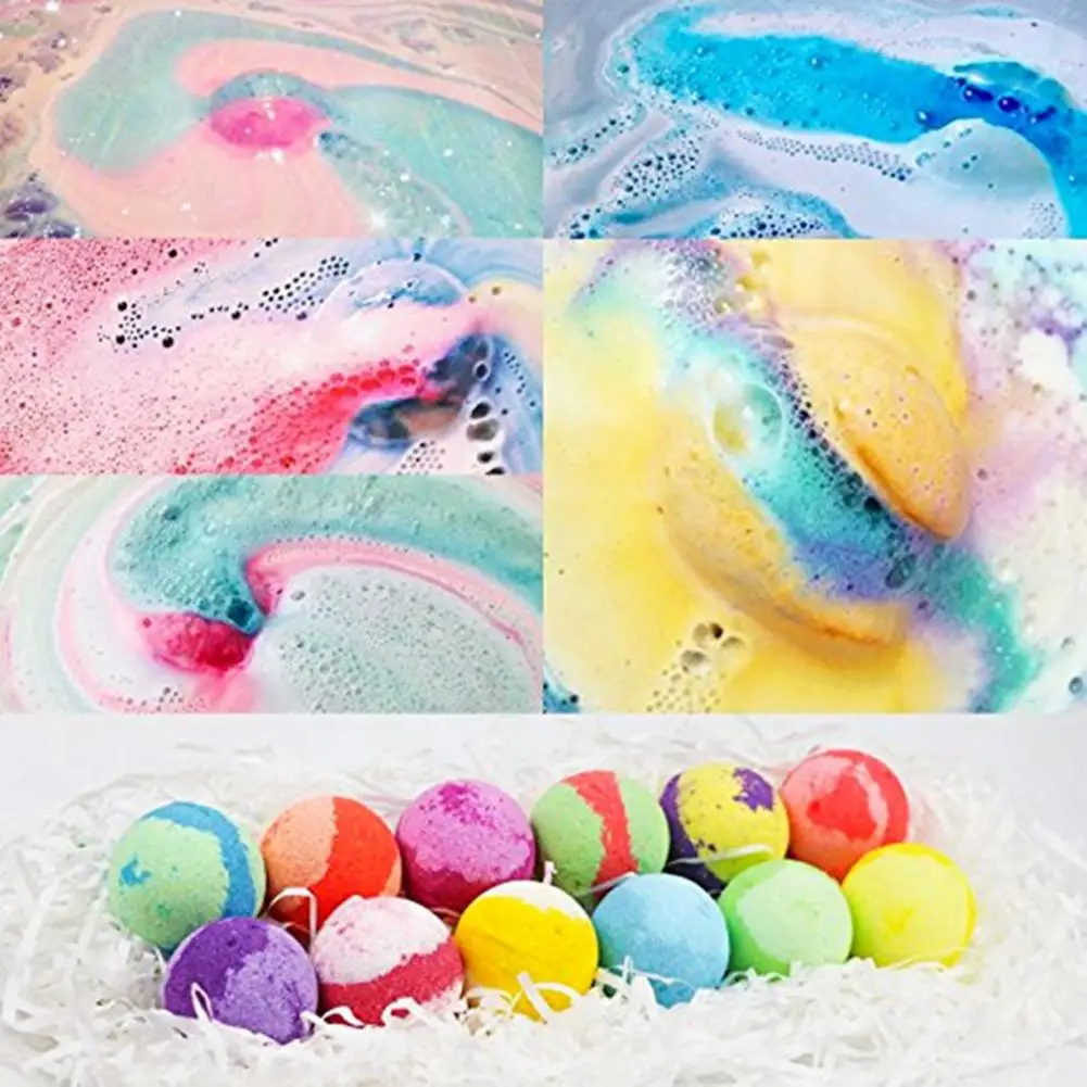 

12Pcs Aromatic Shower Salt Ball Body Cleaner Bath Ball Bombs Bubble Stress Relief Moisturizing Exfoliating Skin Care