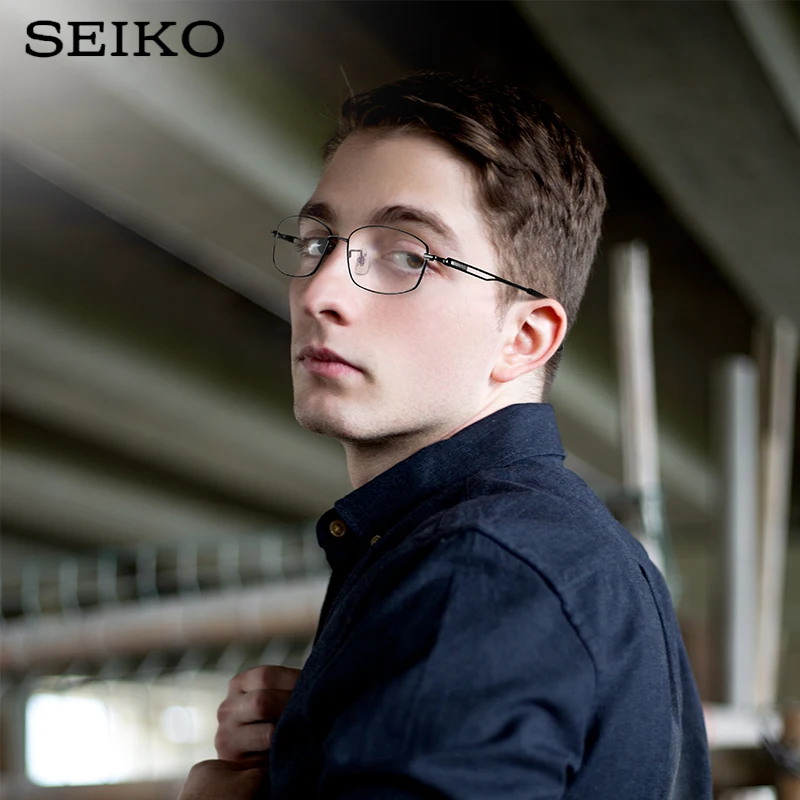 SEIKO-gafas ópticas para hombre, lentes cuadradas formales, graduadas, progresivas, Marco HC1014 - AliExpress