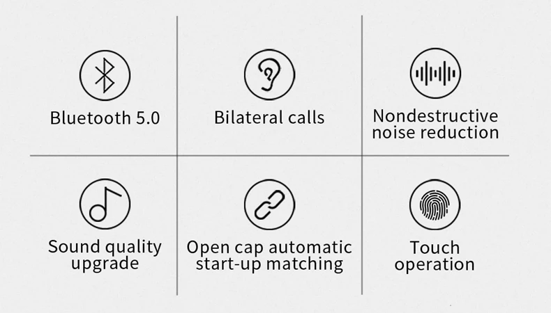 TWS отпечатков пальцев Touch 5,0 Bluetooth наушники 3D стерео звук истинные Беспроводные наушники с шумоподавлением спортивные наушники-вкладыши