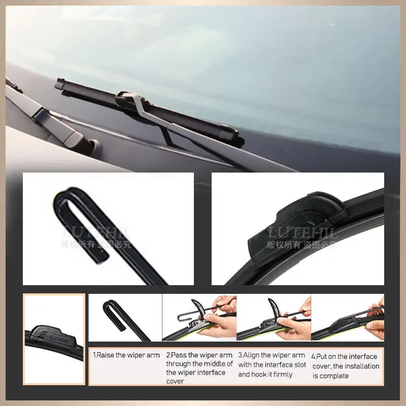 Wiper Front & Rear Wiper Blades Set Kit For Nissan Note MK1 2004-2013 2005 2006 2007 Windshield Windscreen Rear Window 24