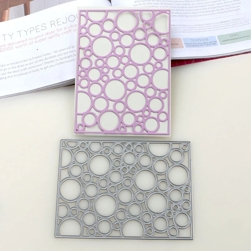 

DUOFEN METAL CUTTING DIES 2019 New circles bubbles background frame stencil for DIY papercraft projects Scrapbook Paper Album