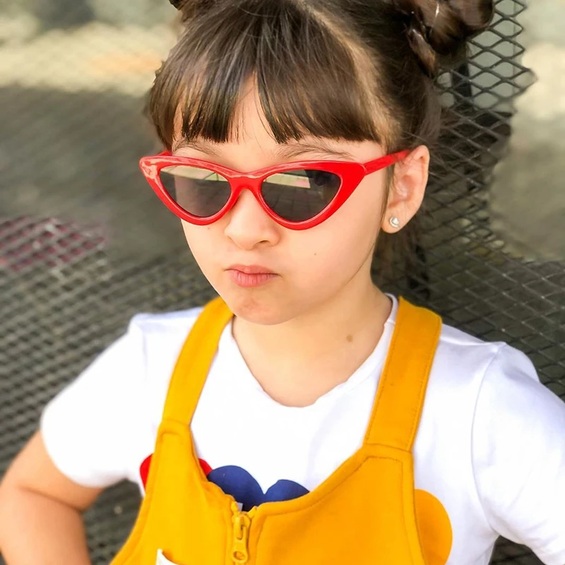 

HKNA Cateye Children Sunglasses 2022 Cat Eye Plastic Glasses for Boys/Girls Trendy Eyeglasses Kids Cute Gafas De Sol Hombre