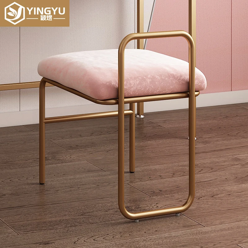 Nordic Makeup Stool Elegant Dressing Stool for Bedroom Modern Coffee Chair with Backrest Simple Small Design
