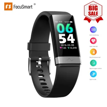 

FocuSmart 2020 Smart Wristband ECG+PPG+HRV HeartRate Blood Pressure Fitness Tracker for IOS Andriod xiaomi PK MIBAND4 M4 P3 P11