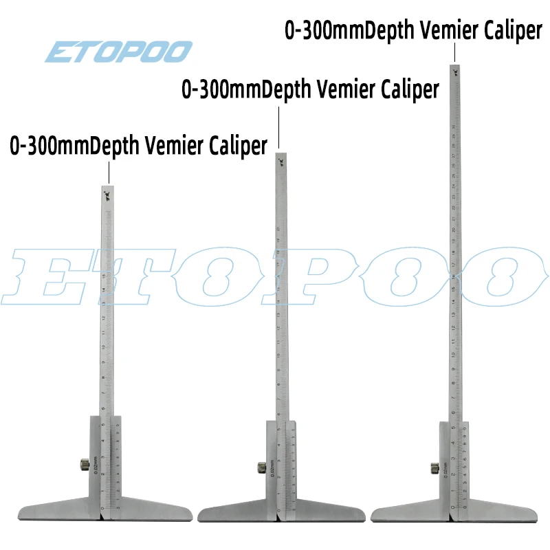 Description Picture 2 of item0-150/200/300mm 0.02mm Depth vernier caliper Depth Gauge with box Stainless Steel Micrometer Metric Gauge Measuring Tools