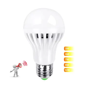 

Led Bulb 3W 5W 7W 9W Motion Sensor Lamp AC 85-265V Auto Smart Infrared Body Motion Sensor Light Sound and light bulb