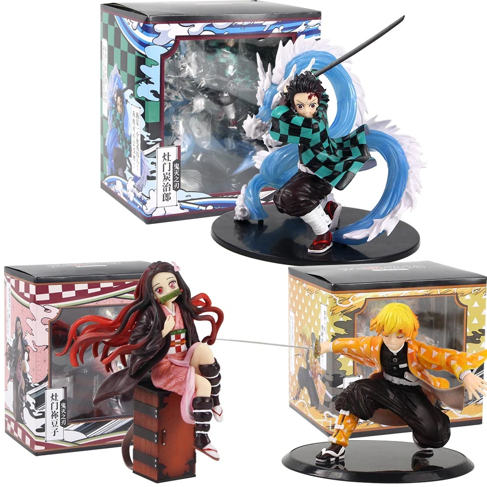 13 19cm Demon Slayer Kimetsu No Yaiba Figure Toys Agatsuma Zenitsu Kamado Tanjirou Kamado Nezuko Pvc Model Doll Action Figures Aliexpress