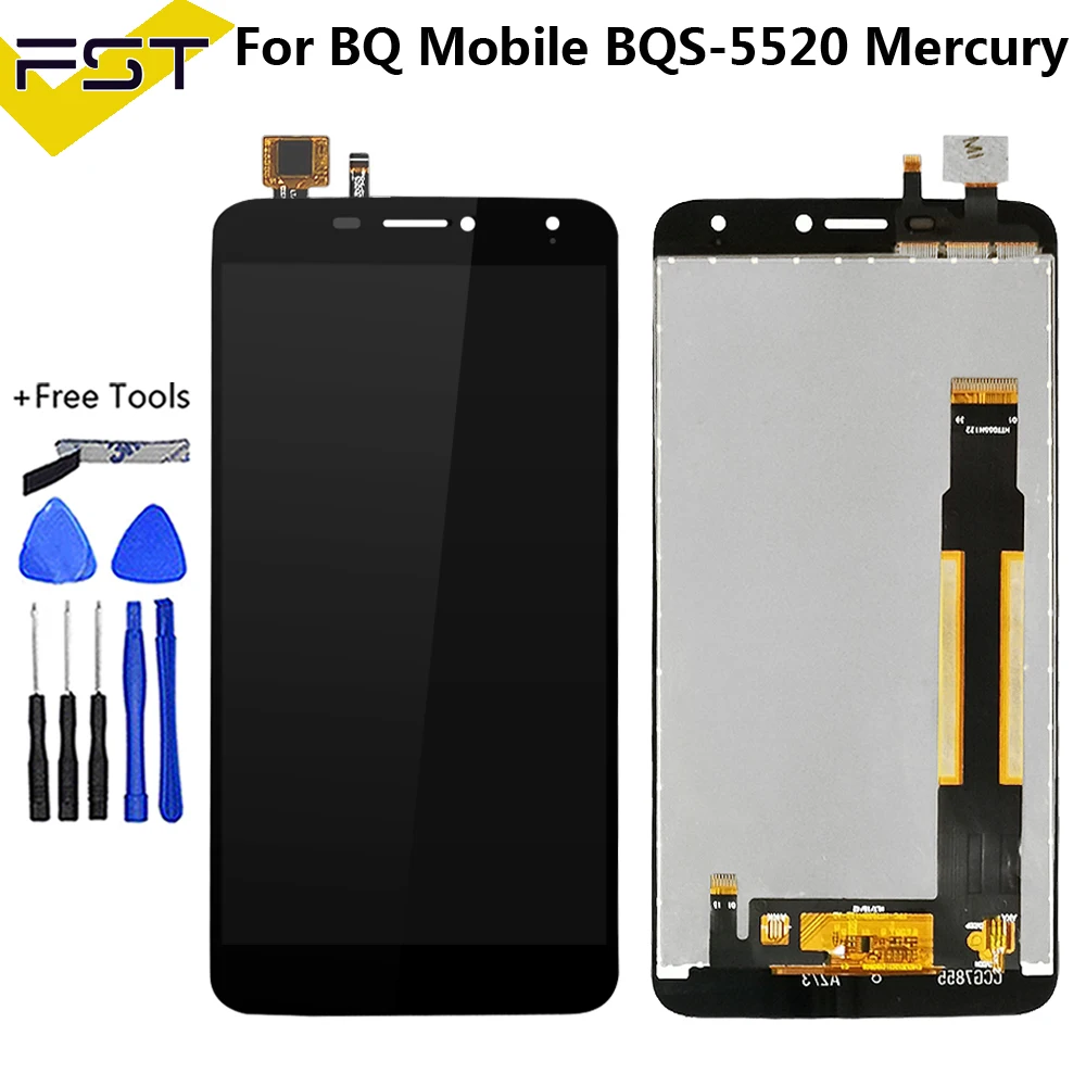 Skup 5.5 Black dla BQ BQS 5520 komórkowego Mercury BQS 5520 BQS5520 BQ 5520 BQ 5520 wyświetlacz LCD + montaż digitizera ekranu dotykowego + narzędzia