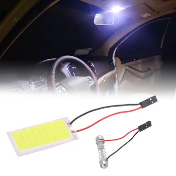

ICOCO 1 Sets Car Dome Panel LED COB 36 Chips 50*20 mm Car panel Reading Roof LED Bulb with T10 ba9s Festoon 3 Adapters 12V