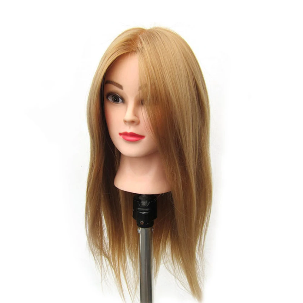 

High Quality Synthetic Hair Hairdressing Training Mannequin Practice Head For Hairdressers Cutting Or Edit 60cm Long Hair