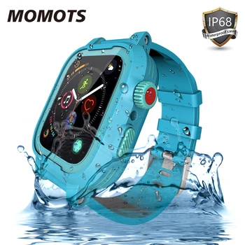 

Waterproof Watch Case for Apple Watch 44mm Screen Protector for iWatch Series 5 4 Protective Case with Silicone Band