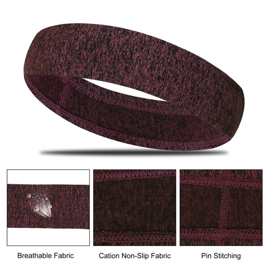 Men Women Sports Headband Gym Tennis Basketball Sweatband Stretchy Hairband Yoga Running Athletic Sweat Wicking Hair Band