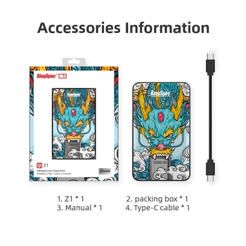 

KingSpec External SSD Z1- Portable 512GB Hard Drive 256GB hdd 1TB SSD Type-C USB3.1 Solid State Disk hd USB3.0 for laptop OS