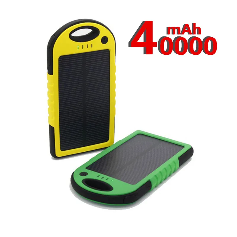 Водонепроницаемый внешний аккумулятор на солнечной энергии 40000 мАч с usb портами