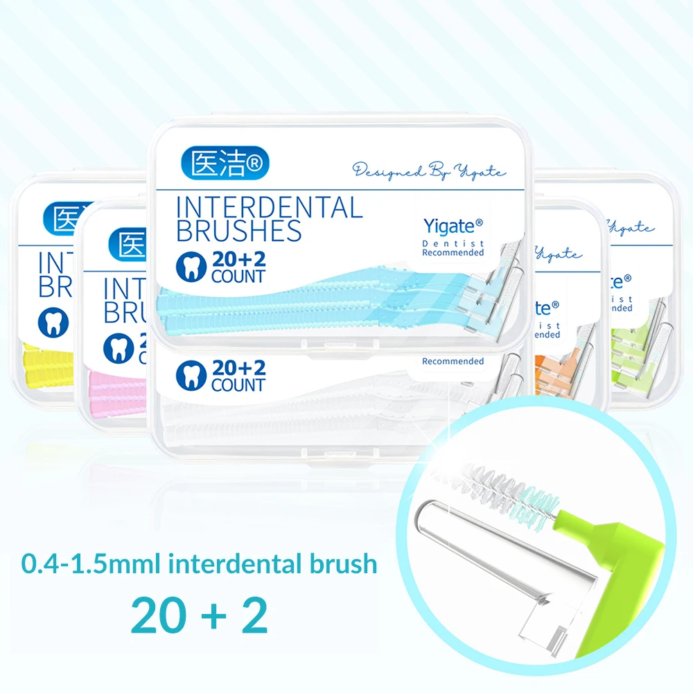 0 4mm 1 5mm L Shaped Interdental Brush 22PCSDental Floss Cleaners Orthodontic Wire Brush Toothbrush Oral 3