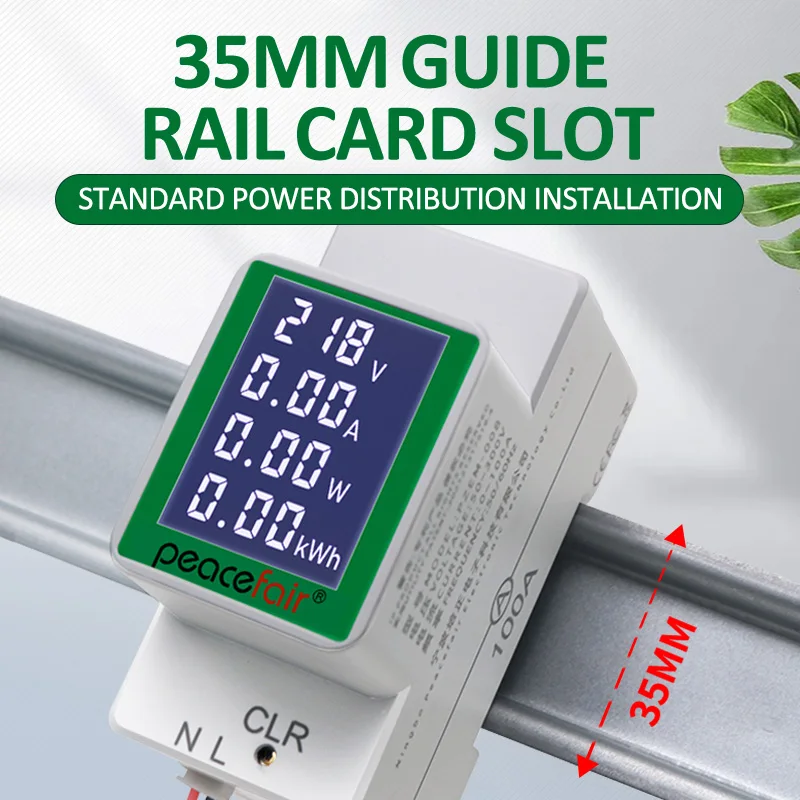 Electricity Din Rail AC 220V 50V~300V 100A Digital Power Energy Voltmeter Ammeter Watt Kwh Consumption Meter Wattmeter | Инструменты