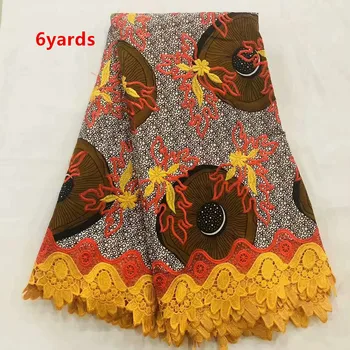 

2019 WAX cloth lace fabric good quality wax cloth lace big lace for nigerian women dress free shipping JFJUN231