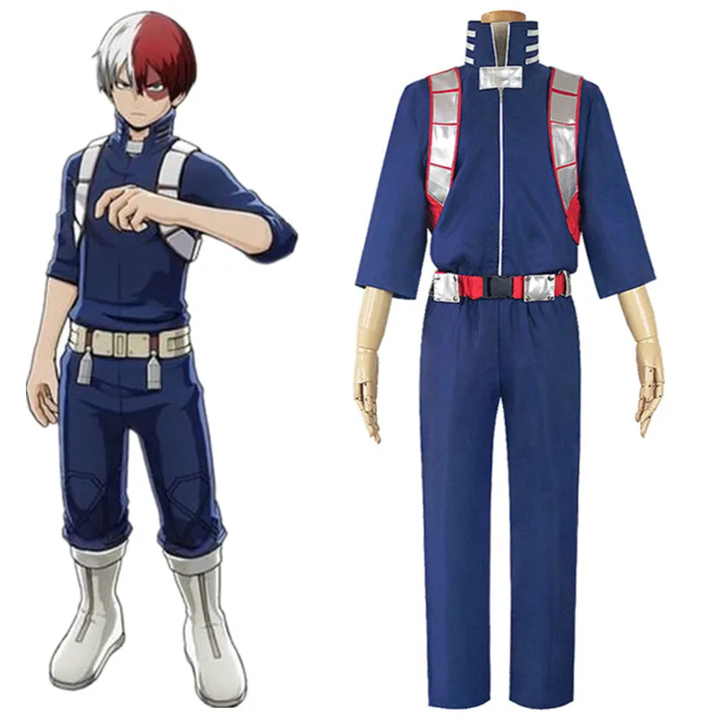 Лидер продаж 2019 года костюм для косплея из аниме My Hero Academy Boku no Todoroki Shoto топ и брюки