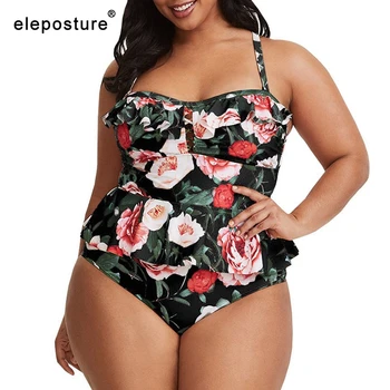 

Floral Print Tankini Swimsuits Plus Size Swimwear Women Two Pieces Swimsuit High Waisted Bathing Suits Beach Wear Swimming Suit