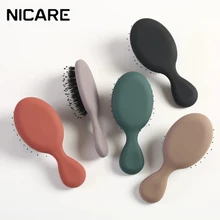 Bolso portátil pente de cabelo salão estilo escova shampoo escova massageador pente de cabelo cavalo pente moda meninas rabo de cavalo