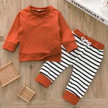 

PatPat 2020 New Spring and Autumn Baby Unisex Casual Striped Sets for Baby Boy