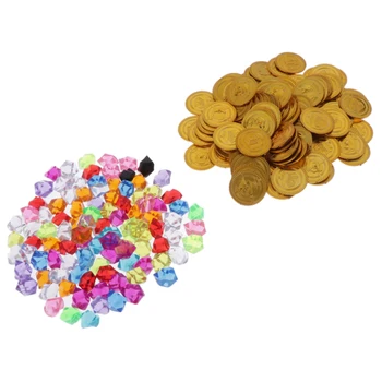 

Pirate/Gold Coins Play Toys Set For Stage Props, Center And Party Decor