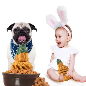 

Durable Pineapple Shaped Dog Chew Toys Aggressive Chewer Rubber Indestructible Bite-Resistant Puppy Dental Molar Tool