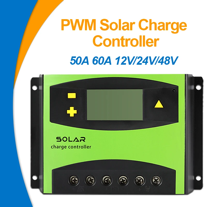 منظم الشحن بالطاقة الشمسية PWM ، وحدة تحكم الشحن بالطاقة الشمسية ، USB  مزدوج ، 50A ، 60 أمبير ، 12 فولت ، بطارية 24 فولت ، تحديد تلقائي ، شاشة LCD  - AliExpress تجميل المنزل