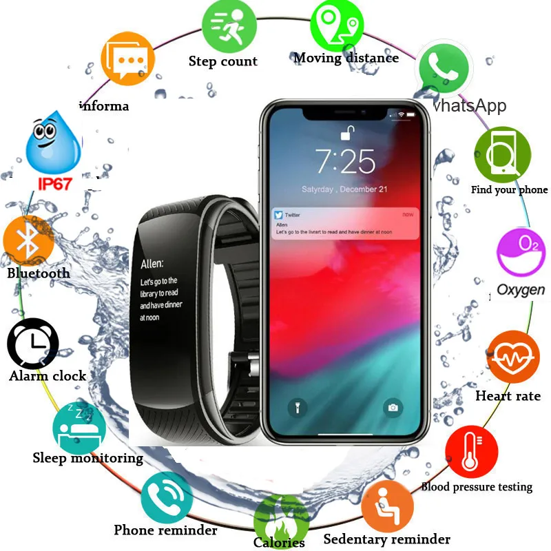 Smart Bracelet Watch Blood Pressure Monitor Fitness Tracker Bracelet Smart Watch Heart Rate Monitor Smart Band Watch Men Women