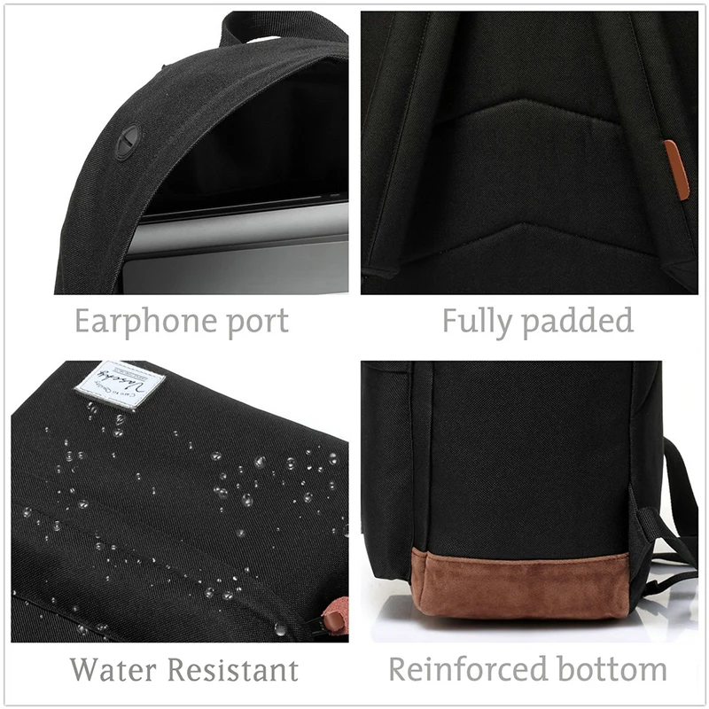  Backpack for Men and Women VASCHY Unisex Classic Water Resistant Rucksack School Backpack 15.6Inch 