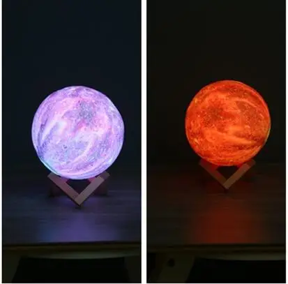 3D Printer Moon LED Ster Lamp Home Bedroom decorative Lamp Christmas New Year Smart Creative Gift bright star Decor Night lights - Испускаемый цвет: touch 2 colors
