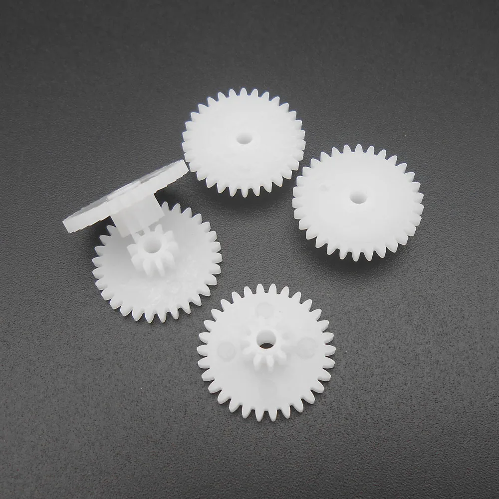 10Pcs/Lot 0.5 Modulus 0.5M Double Gear Reduction Bilayer Gears 30 Teeth + 10 Teeth Bore Hole Aperture 2MM 2.05mm 2B Loose 30102B