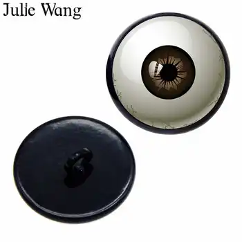 

Julie Wang 10PCS 6-30mm Shank Eye Buttons Glass Round Pupil Cabochons Toy Doll Eyeball Jewelry Making Sewing Accessory