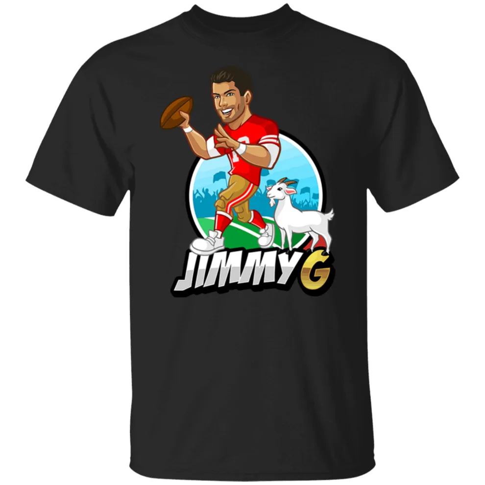 49Ers Jimmy Garoppolo черная футболка с козой коротким рукавом для женщин и мужчин S 2Xl