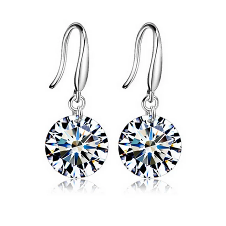 Korean Version Fashion Cute Shiny White Crystal Multicolor Long Earrings Women's Jewelry Drop drop earrings dangle earrings crystal earrings long earrings