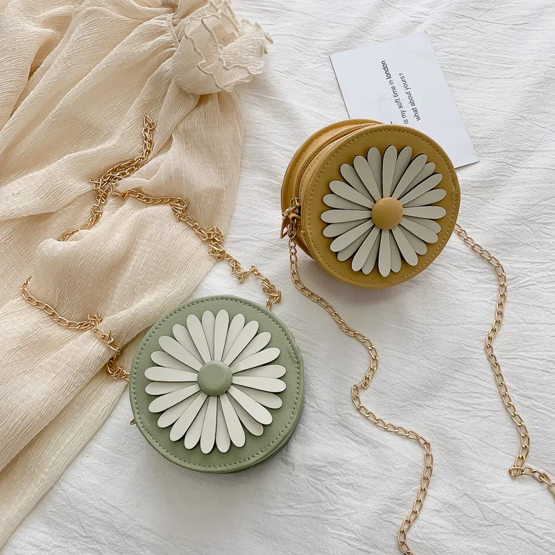 

Cute Adorable Mini Small Bag Women's 2020 Summer New Style Fashion Korean-style Versatile Shoulder Bag Chain Flower Small round