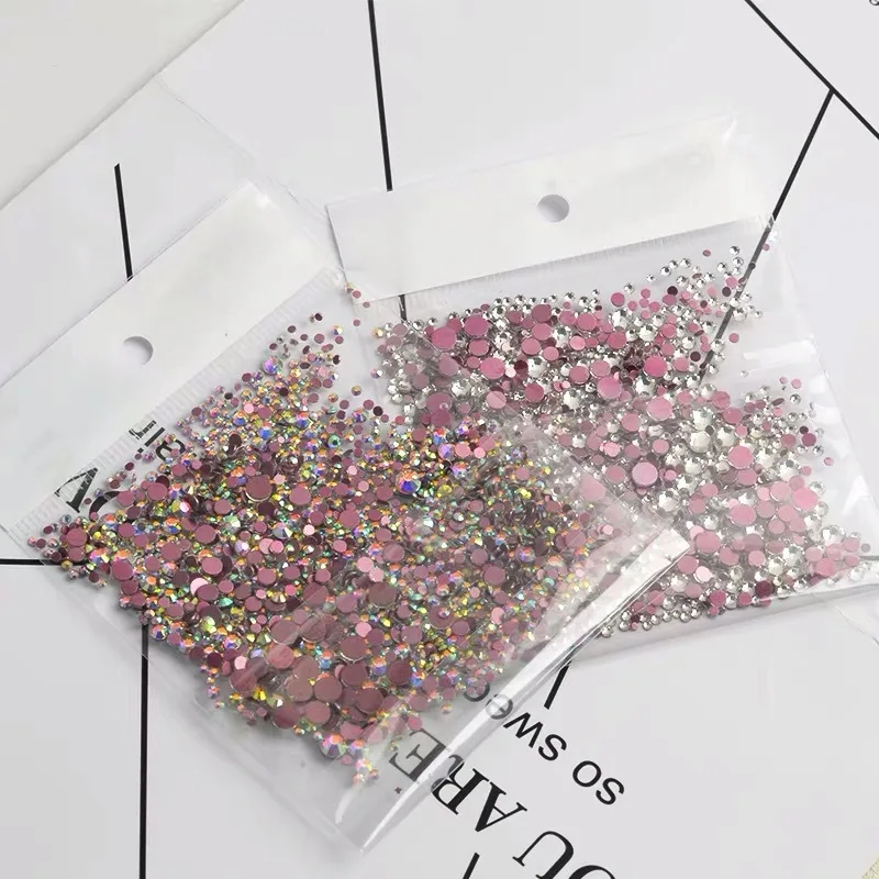 SS3-SS20Nail Crystal Rhinestones Set Mix Sizes 1440PCS/Pack Nail Rhinestone For Nails 3D Nail Art Decoration Gems,JK989898867120 - Цвет: red bottom white