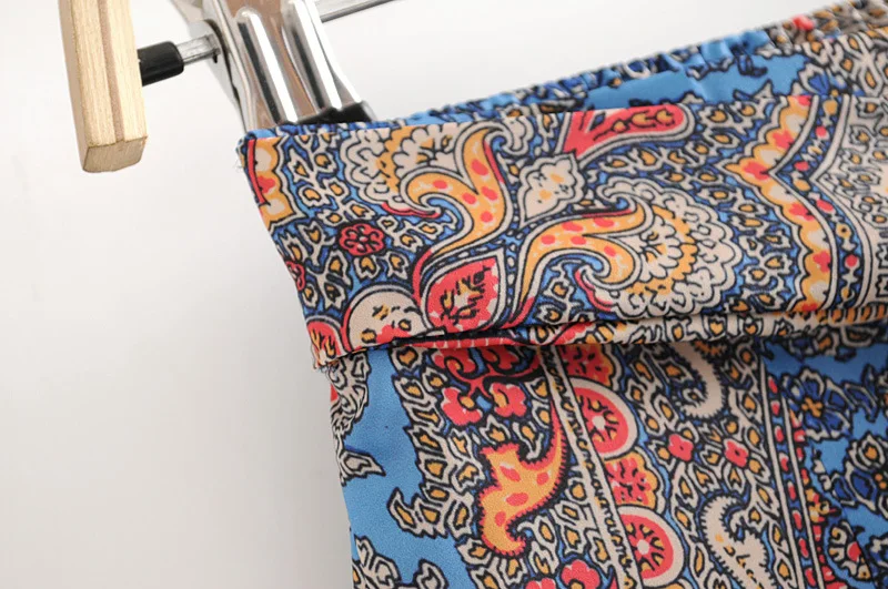 AliExpress EBay лето стиль женский западный стиль Кнопка орнамент ремень Печатный платье юбка женская