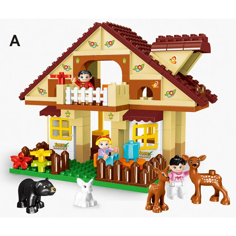 

Children'S Educational Plastic Toy Forest Party 142 Block CHILDREN'S Early Education Model Large Particles Building Blocks Toy G